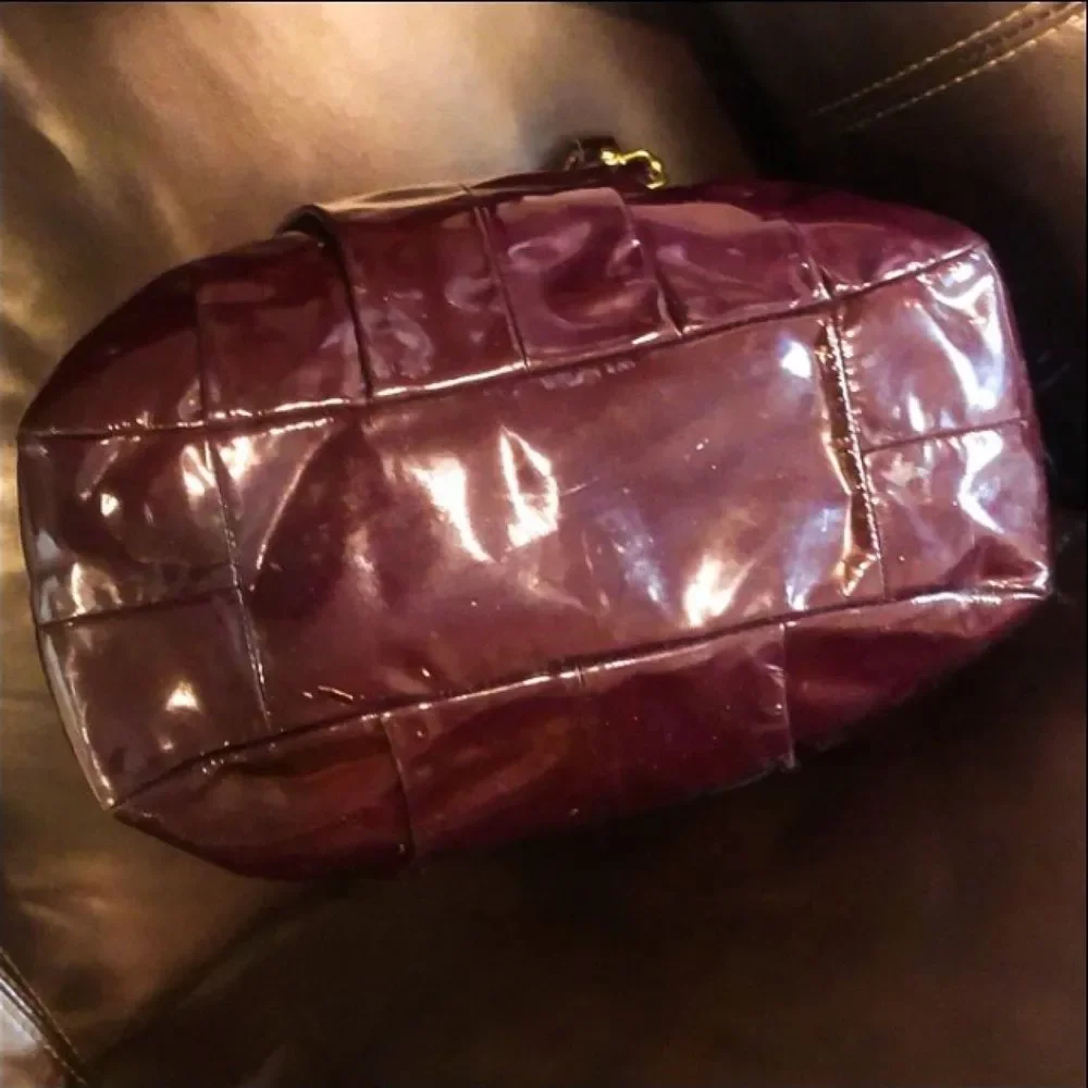 COACH Purple Patent Leather Madison Triple Section Hobo Shoulder Bag - Picture 7 of 17